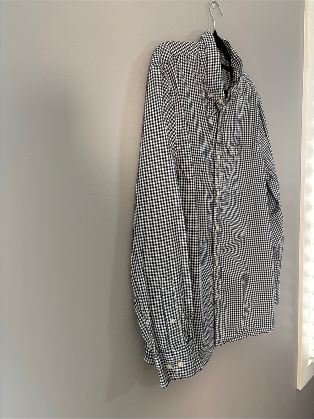 Banana Republic Navy & White Small Checkered Button-Down Shirt size XL - Picture 4 of 8